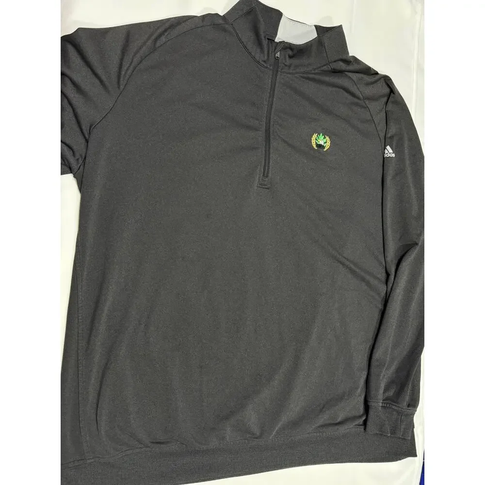 Adidas Pullover Quarter Zip Gray Long Sleeve Shirt Size 2XL Eagle Oaks Club
